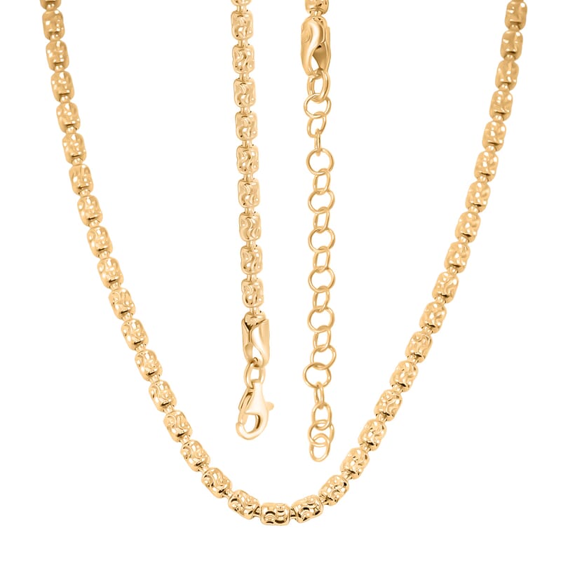 Italian Typhoon Chain Necklace in 14K Yellow Gold Over Sterling Silver 11.88 Grams 18-20 Inches