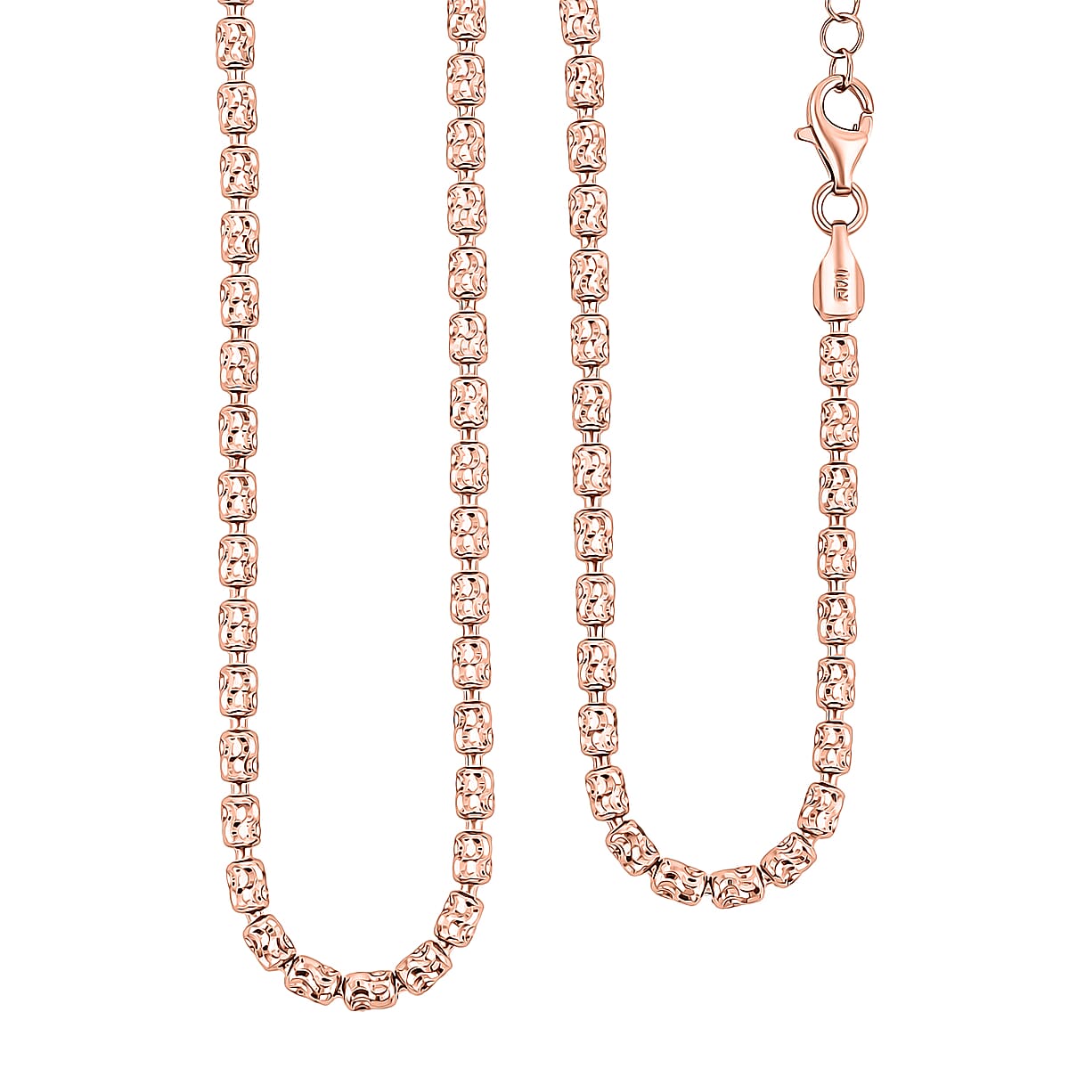 Italian Typhoon Chain Necklace in 14K Rose Gold Over Sterling Silver 10.4 Grams 18 Inches image number 0