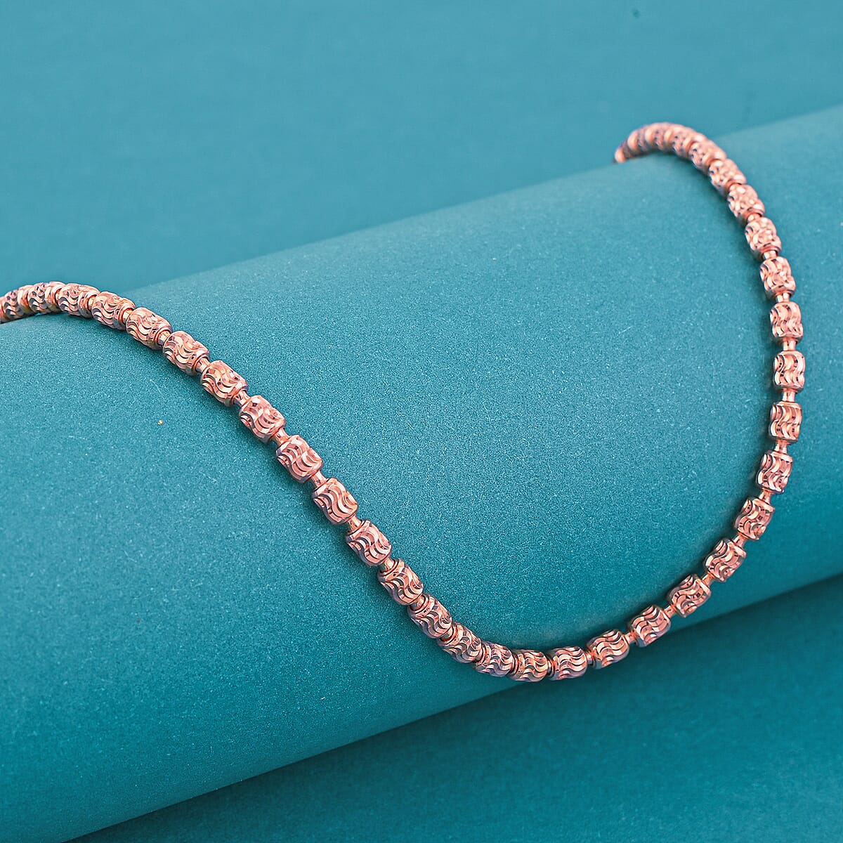 Italian Typhoon Chain Necklace in 14K Rose Gold Over Sterling Silver 10.4 Grams 18 Inches image number 1