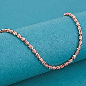 Italian Typhoon Chain Necklace in 14K Rose Gold Over Sterling Silver 10.4 Grams 18 Inches