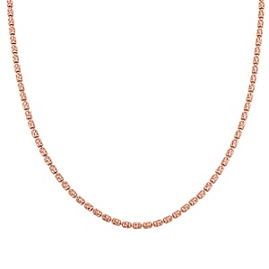 Italian Typhoon Chain Necklace in 14K Rose Gold Over Sterling Silver 10.4 Grams 18 Inches