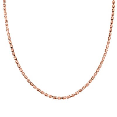 Italian Typhoon Chain Necklace in 14K Rose Gold Over Sterling Silver 10.4 Grams 18 Inches