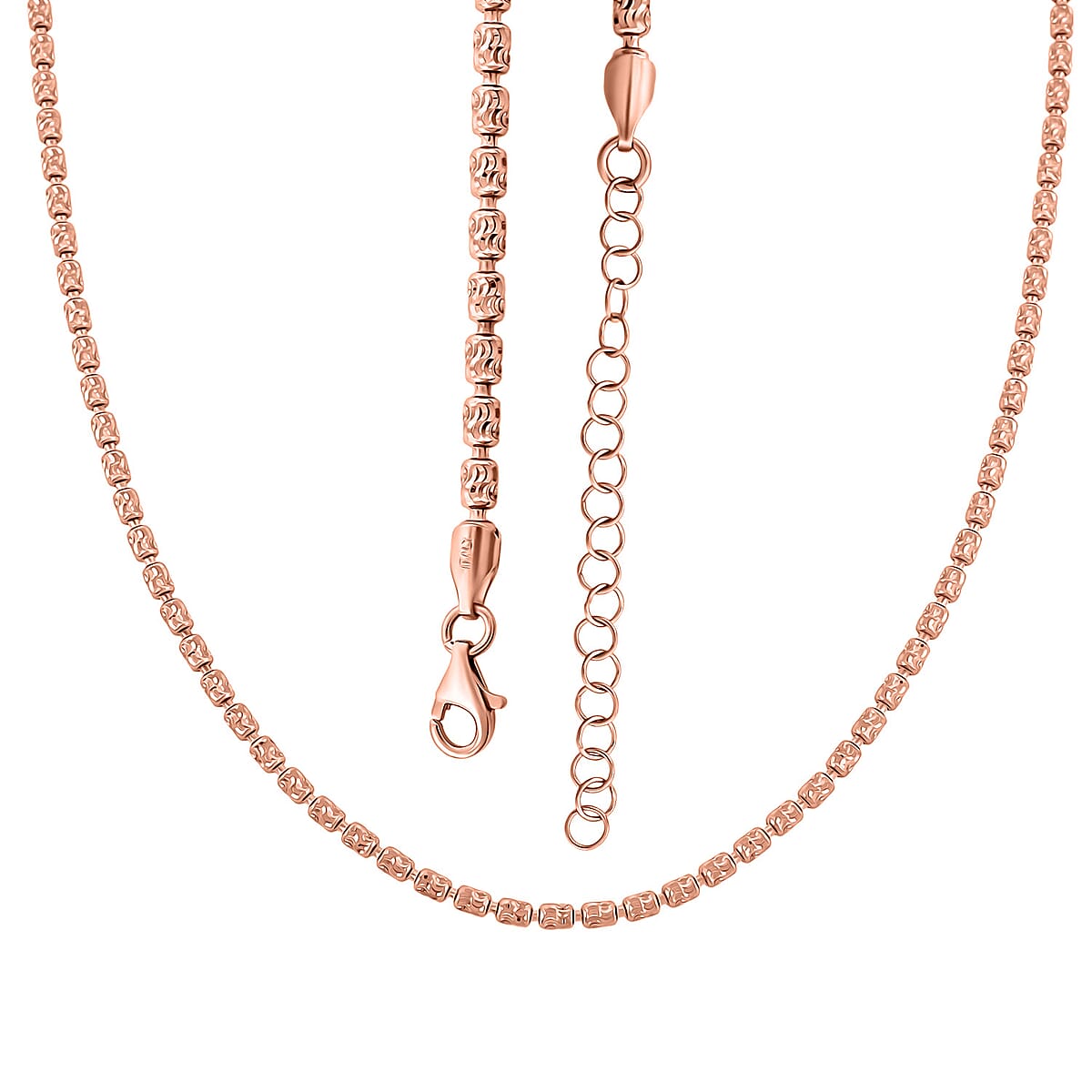 Italian Typhoon Chain Necklace in 14K Rose Gold Over Sterling Silver 10.4 Grams 18 Inches image number 4