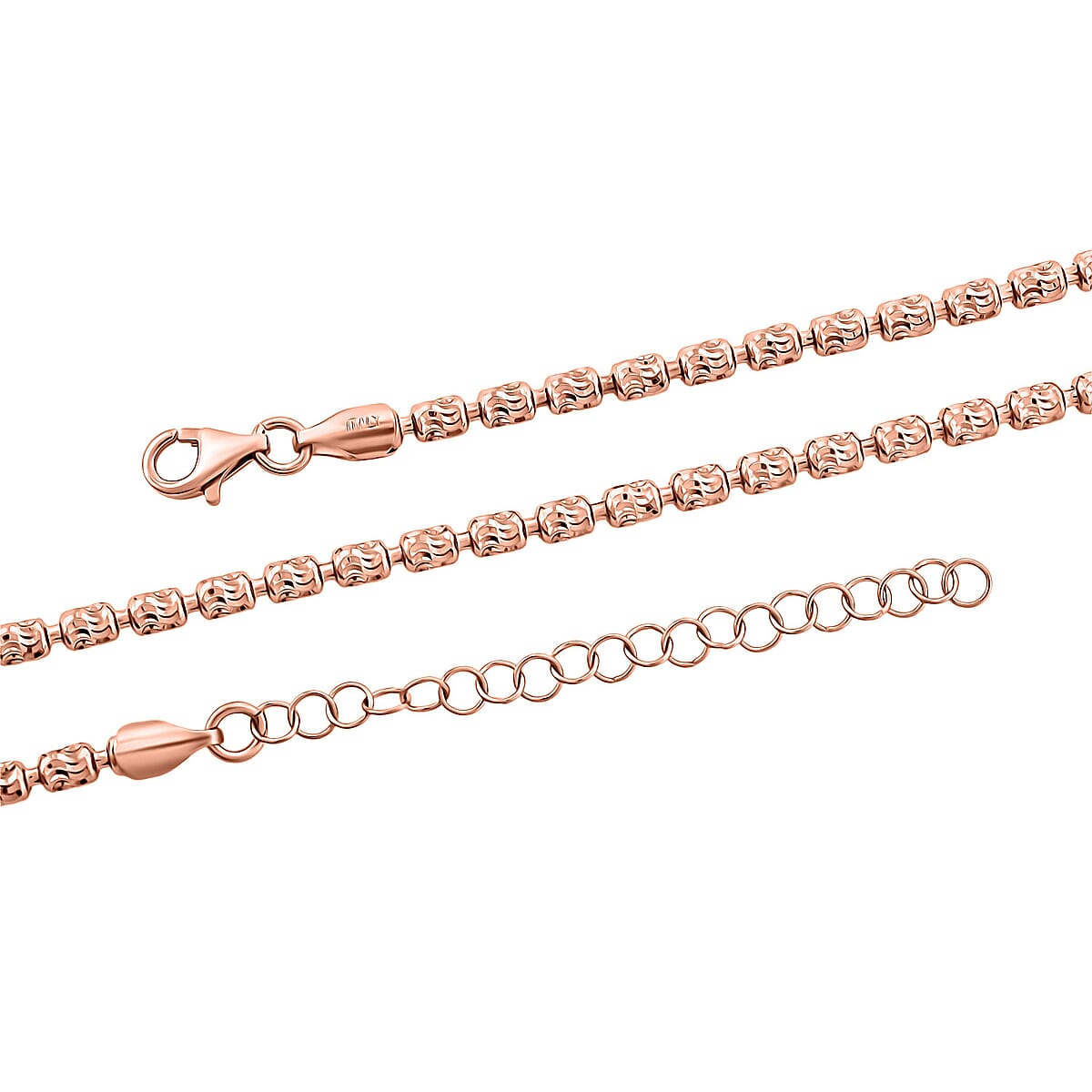 Italian Typhoon Chain Necklace in 14K Rose Gold Over Sterling Silver 10.4 Grams 18 Inches image number 5