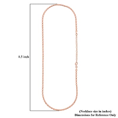 Italian Typhoon Chain Necklace in 14K Rose Gold Over Sterling Silver 10.4 Grams 18 Inches