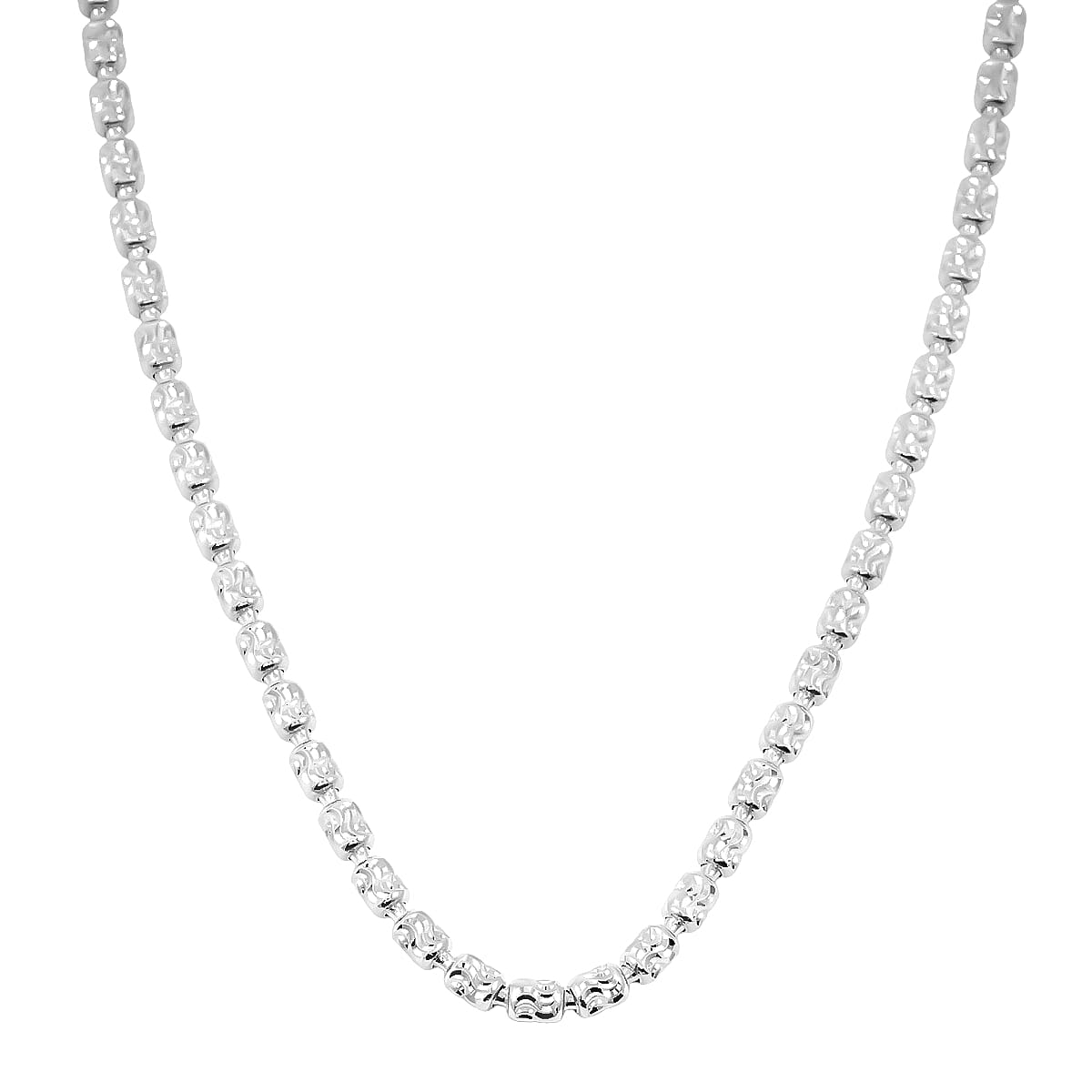 Italian Rhodium Over Sterling Silver Typhoon Chain Necklace 11.87 Grams 18 Inches image number 3