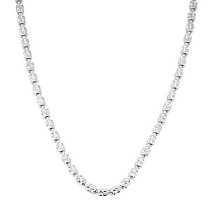 Italian Rhodium Over Sterling Silver Typhoon Chain Necklace 11.87 Grams 18 Inches