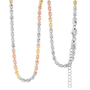 Made In Italy 14K YRG Over and Sterling Silver Typhoon Chain Necklace 10.4 Grams 18 Inches