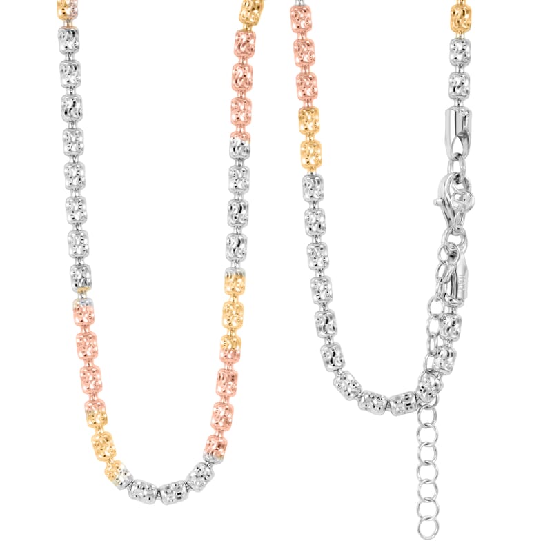 Made In Italy 14K YRG Over and Sterling Silver Typhoon Chain Necklace 10.4 Grams 18 Inches