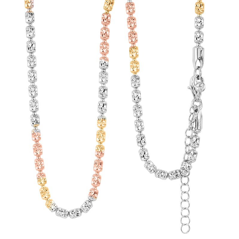 Made In Italy 14K YRG Over and Sterling Silver Typhoon Chain Necklace 10.4 Grams 18 Inches