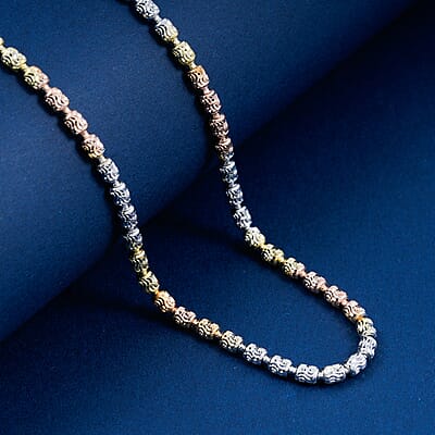 Made In Italy 14K YRG Over and Sterling Silver Typhoon Chain Necklace 10.4 Grams 18 Inches