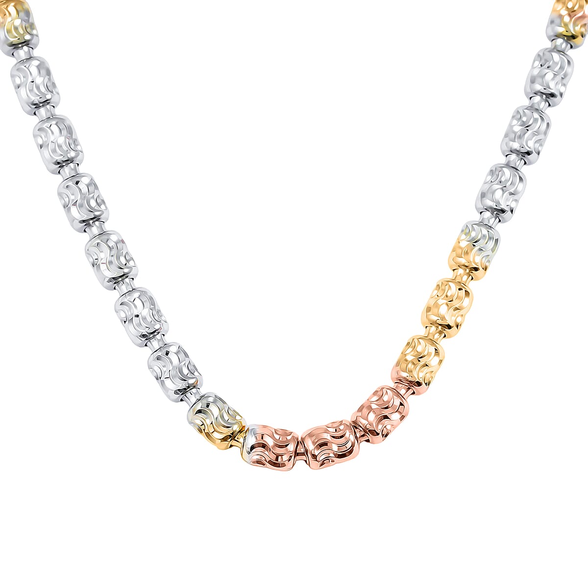 Made In Italy 14K YRG Over and Sterling Silver Typhoon Chain Necklace 10.4 Grams 18 Inches image number 3