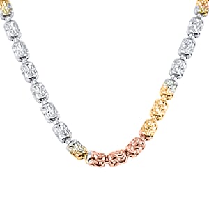 Made In Italy 14K YRG Over and Sterling Silver Typhoon Chain Necklace 10.4 Grams 18 Inches