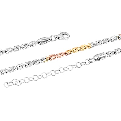 Made In Italy 14K YRG Over and Sterling Silver Typhoon Chain Necklace 10.4 Grams 18 Inches