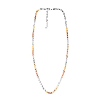 Made In Italy 14K YRG Over and Sterling Silver Typhoon Chain Necklace 10.4 Grams 18 Inches