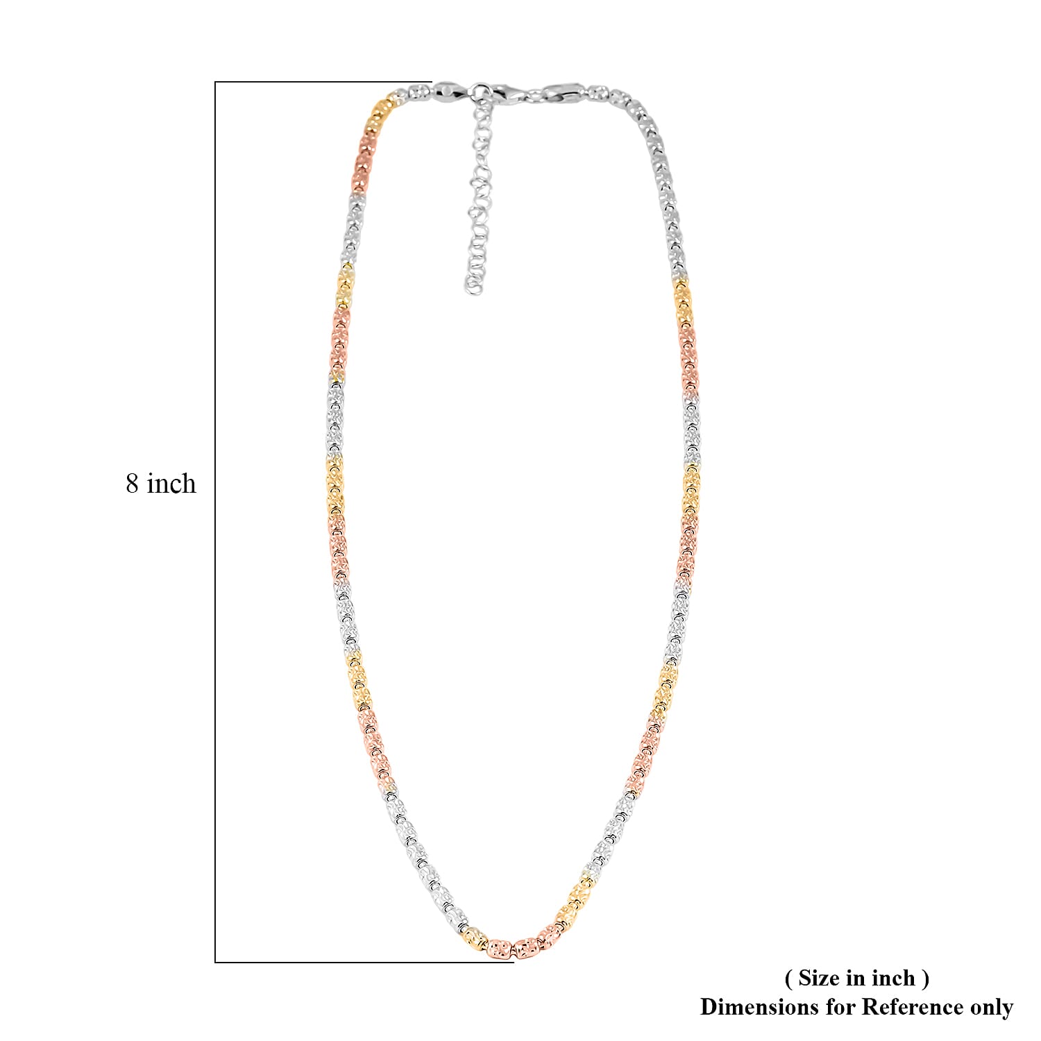 Made In Italy 14K YRG Over and Sterling Silver Typhoon Chain Necklace 10.4 Grams 18 Inches