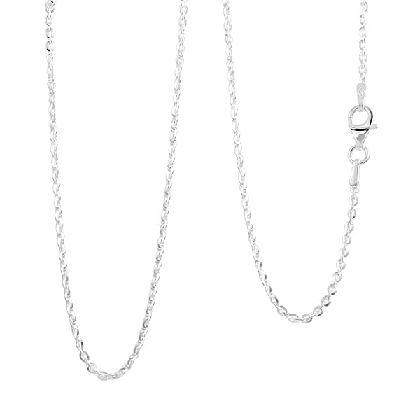 Italian Brillantina Chain Necklace in Sterling Silver 3.40 Grams 18 Inches