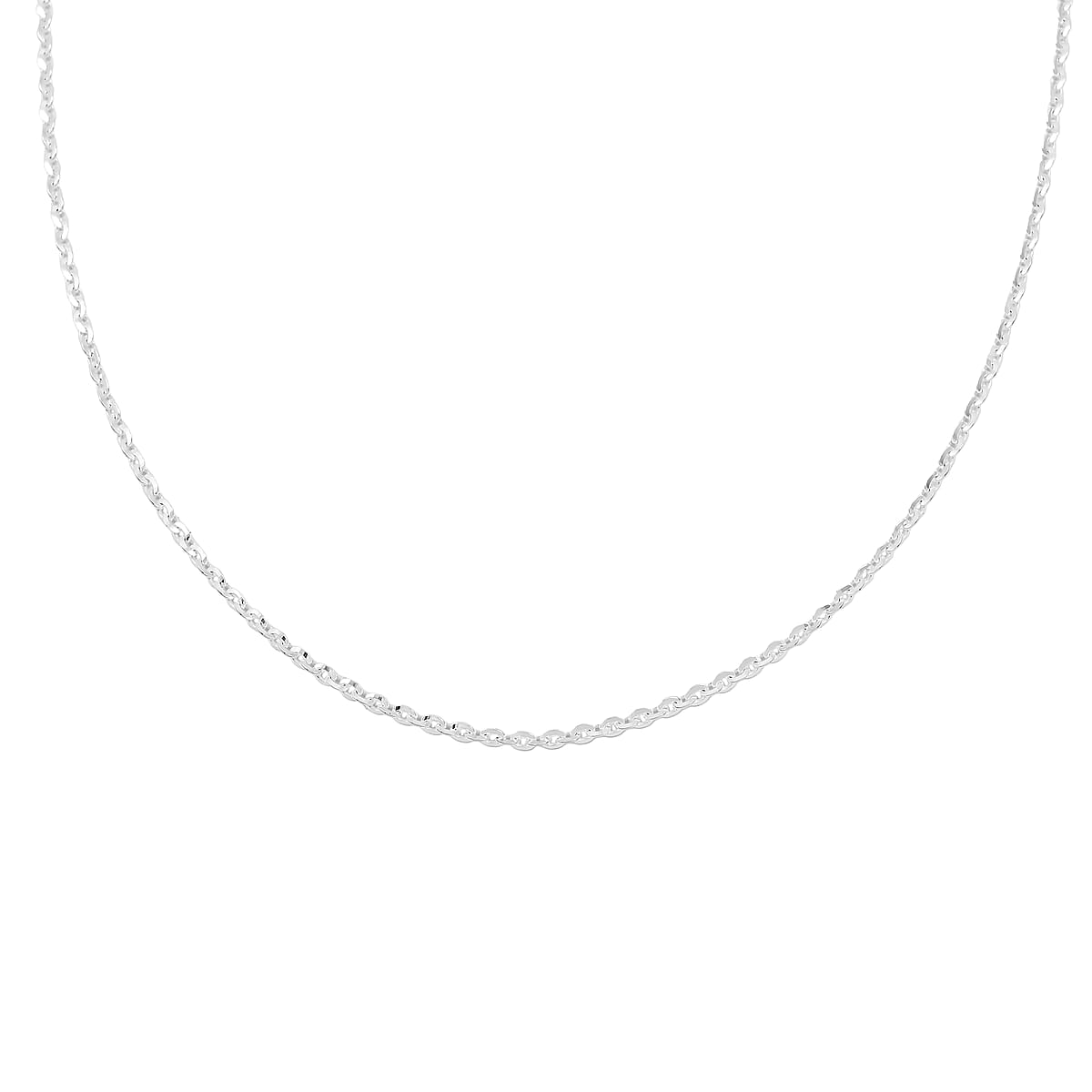 Italian Brillantina Chain Necklace in Sterling Silver 3.40 Grams 18 Inches image number 2