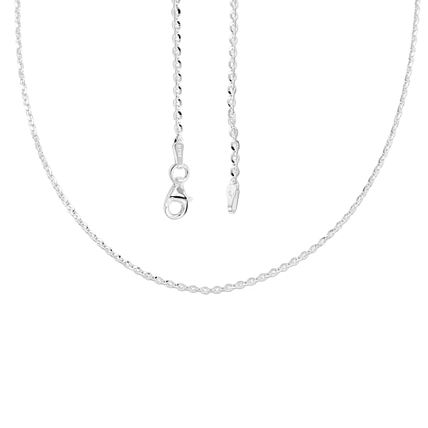 Italian Brillantina Chain Necklace in Sterling Silver 3.40 Grams 18 Inches