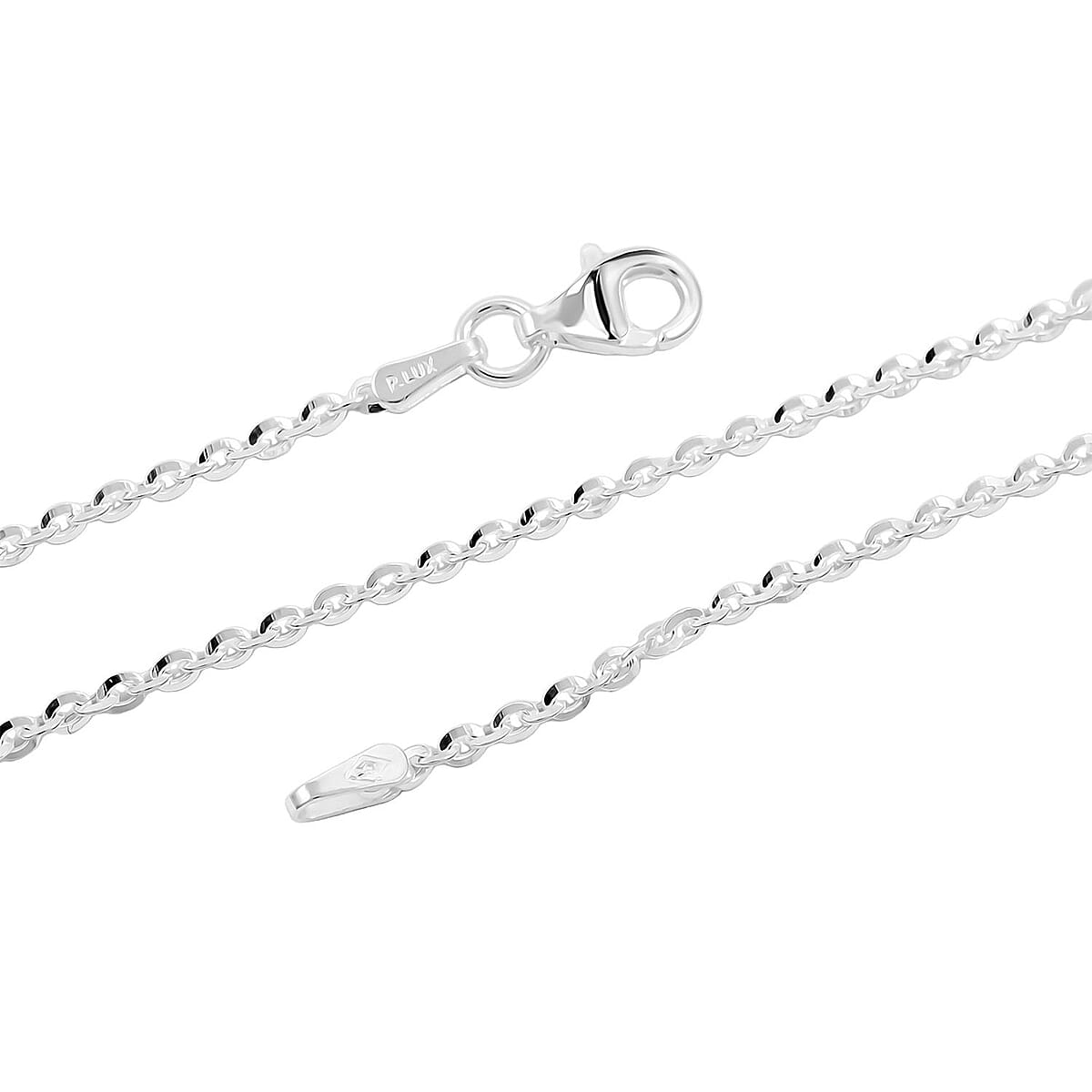 Italian Brillantina Chain Necklace in Sterling Silver 3.40 Grams 18 Inches image number 4