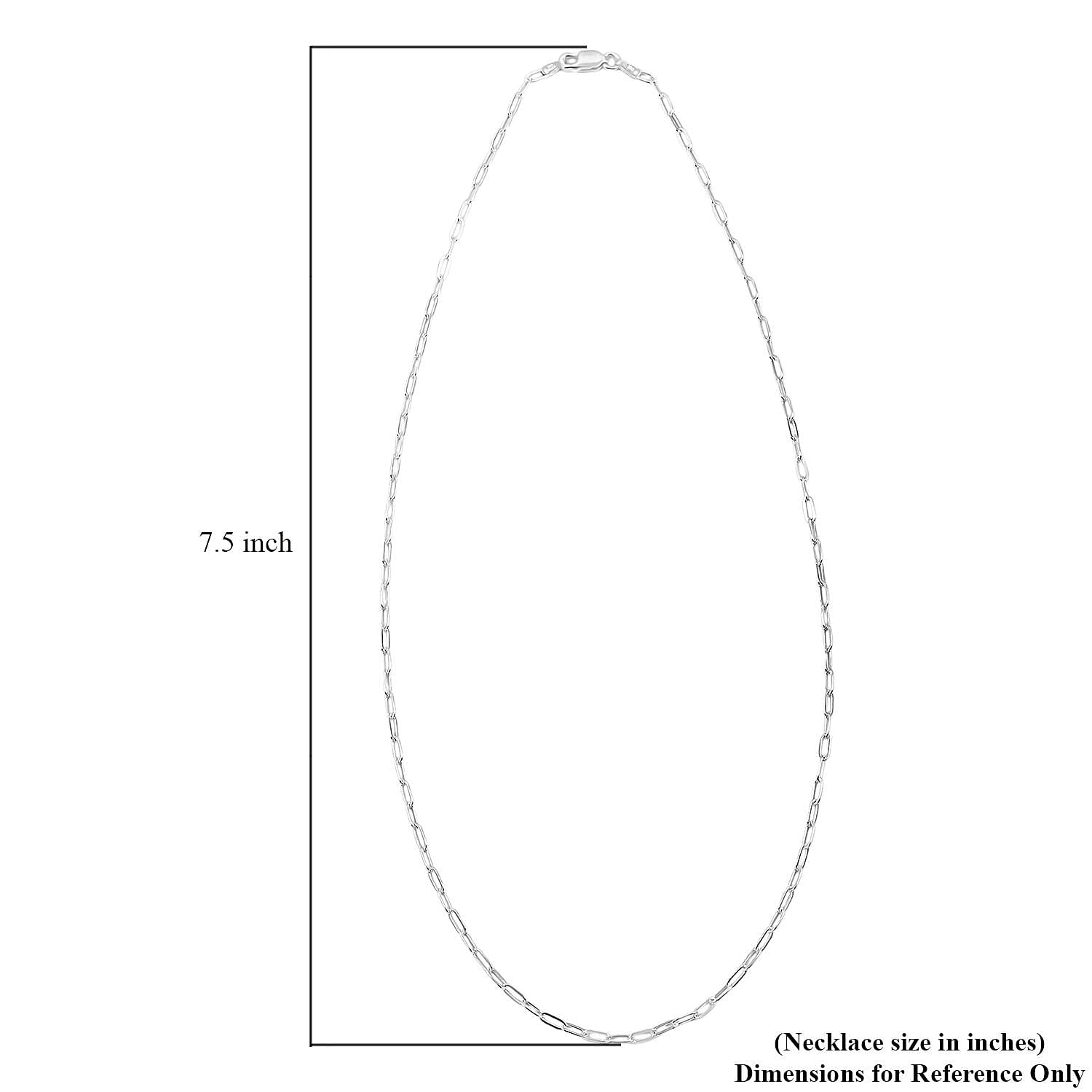 Italian Paper Clip Chain Necklace in Sterling Silver 4.10 Grams 18 Inches