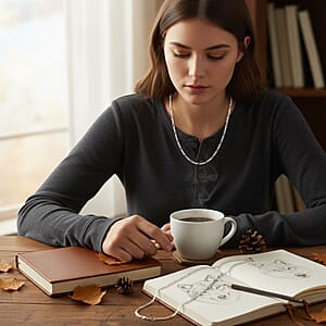 Italian Flat Figaro Chain Necklace in Sterling Silver 3.90 Grams 18 Inches