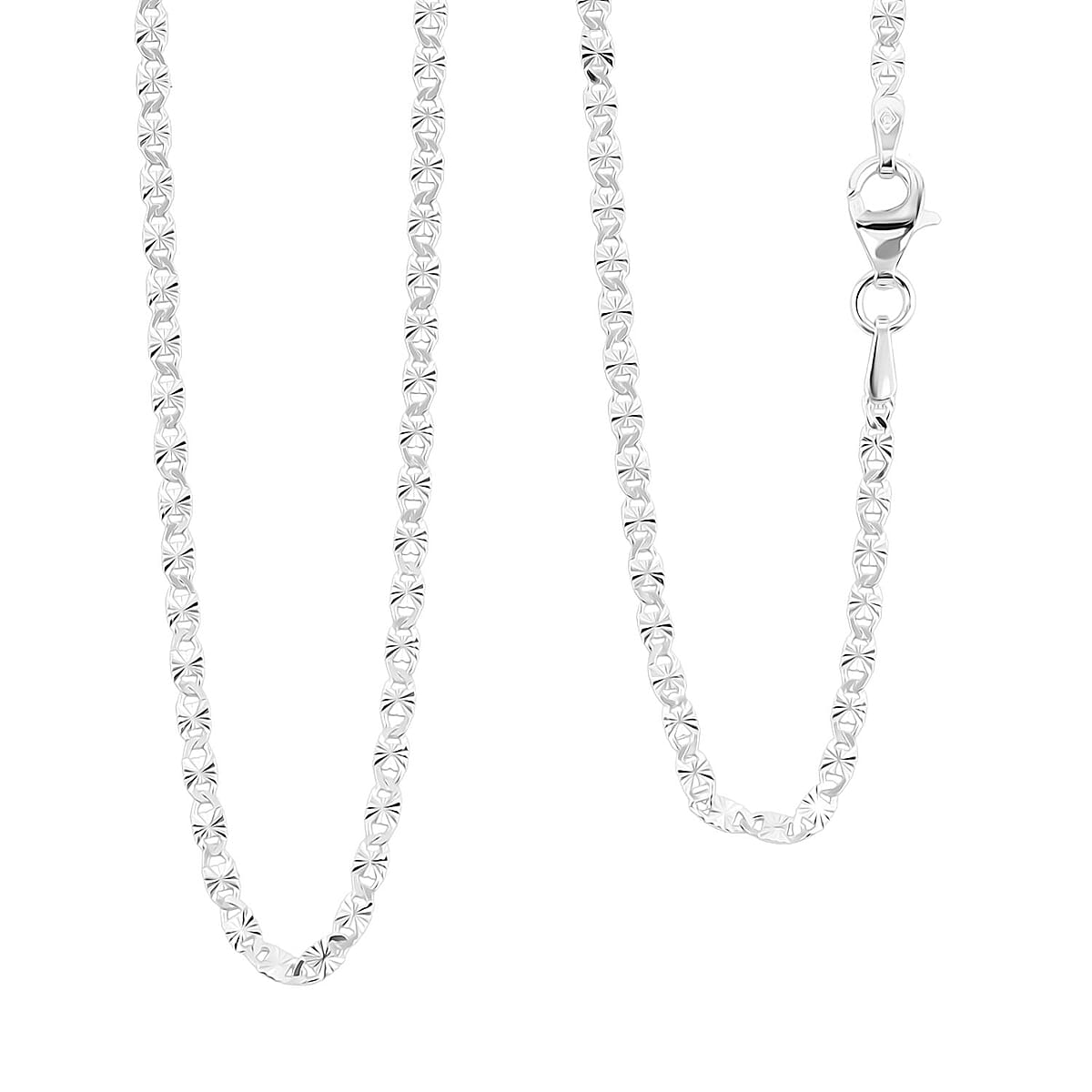 Italian Valentina Chain Necklace in Sterling Silver 2.30 Grams 18 Inches image number 0