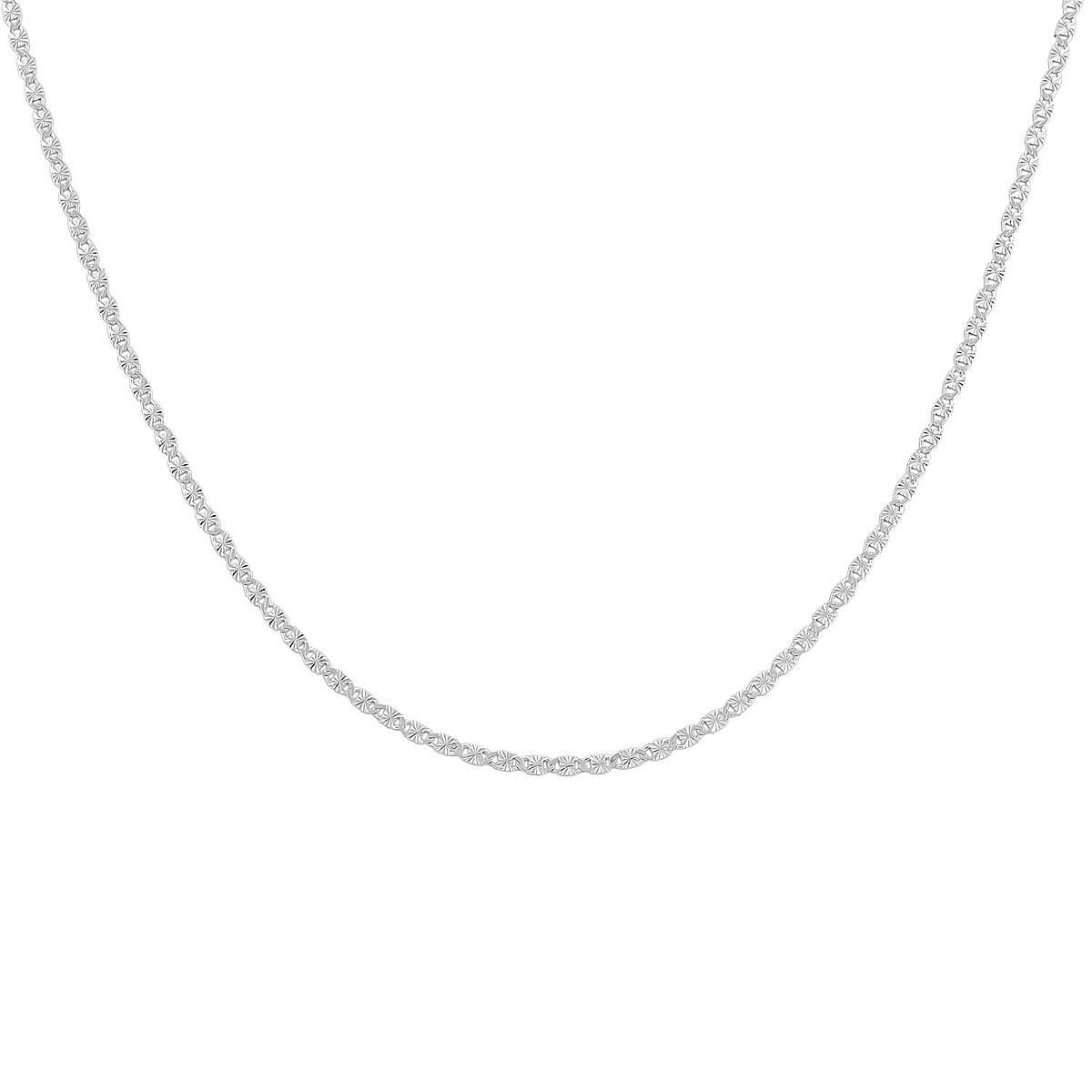 Italian Valentina Chain Necklace in Sterling Silver 2.30 Grams 18 Inches image number 3