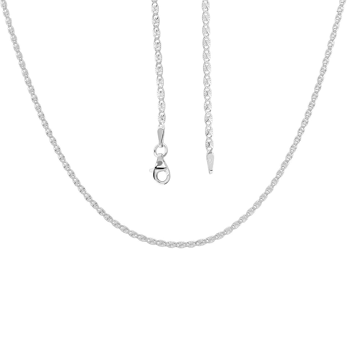 Italian Valentina Chain Necklace in Sterling Silver 2.30 Grams 18 Inches image number 4