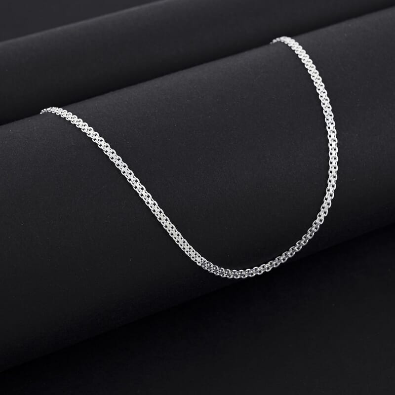 Italian Bismark Chain Necklace in Sterling Silver 3.40 Grams 18 Inches