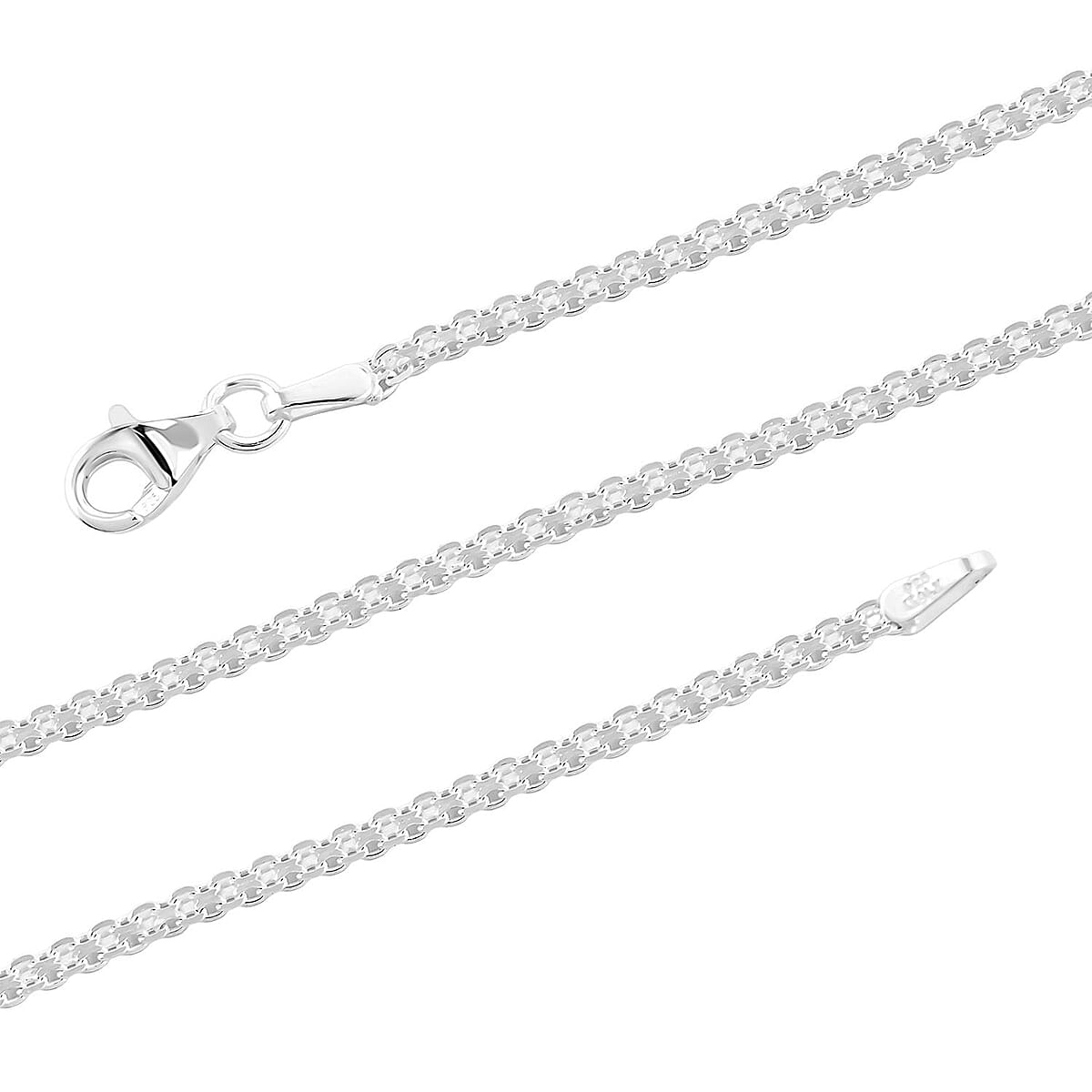 Italian Bismark Chain Necklace in Sterling Silver 3.40 Grams 18 Inches image number 5