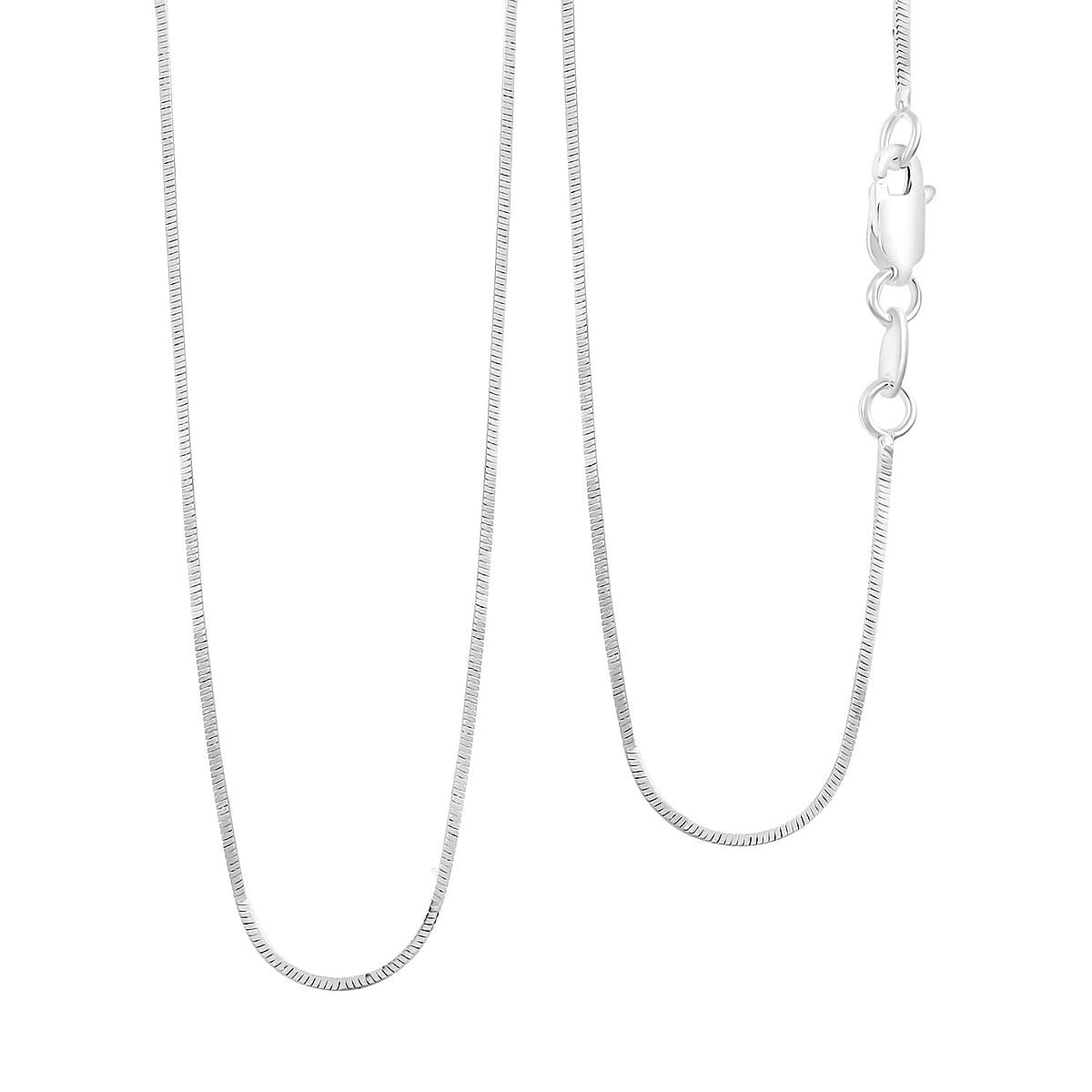 Italian Square Snake Chain Necklace in Sterling Silver 3.40 Grams 18 Inches image number 0