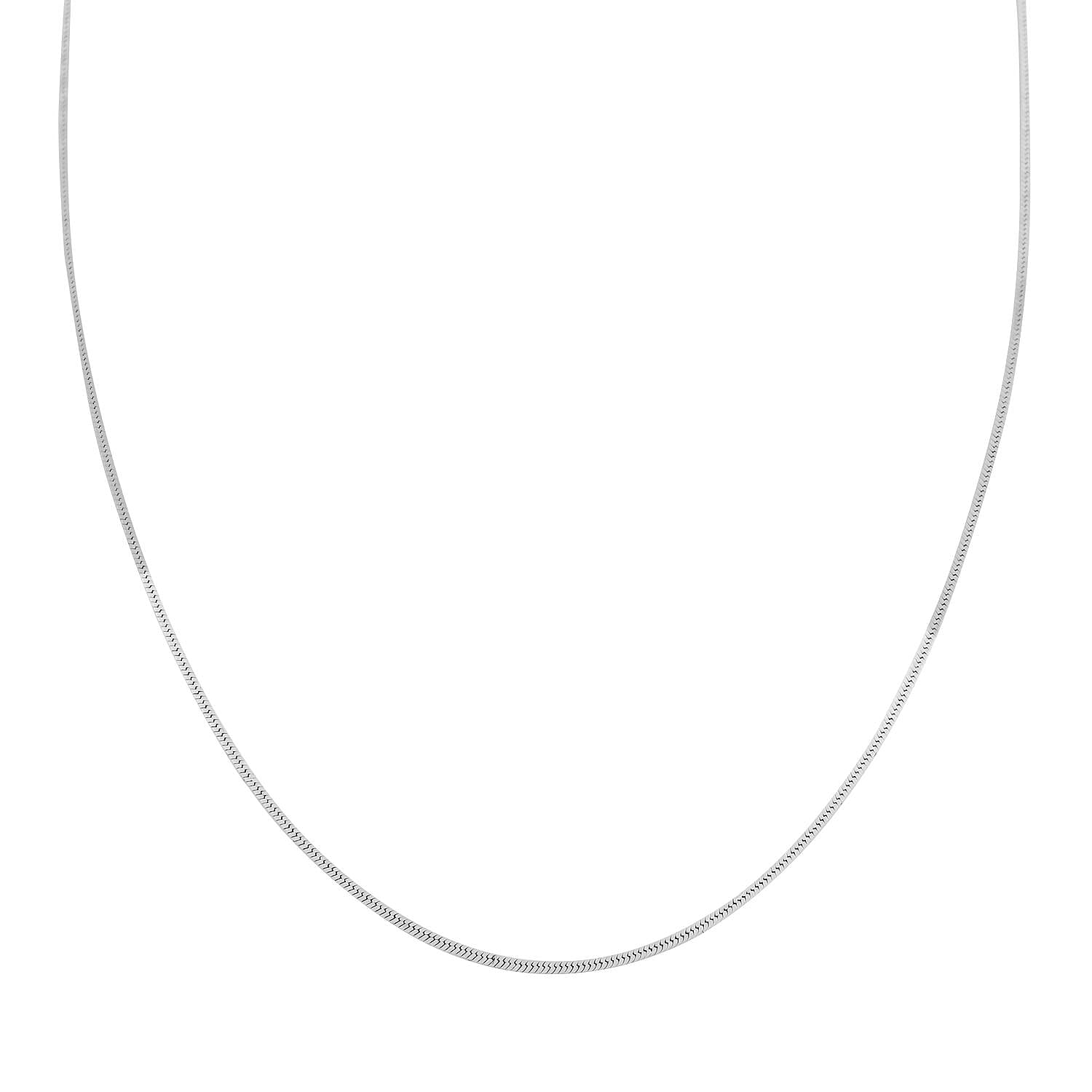 Italian Square Snake Chain Necklace in Sterling Silver 3.40 Grams 18 Inches