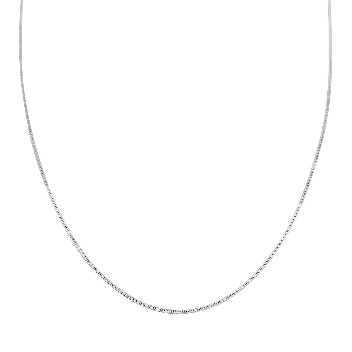 Italian Square Snake Chain Necklace in Sterling Silver 3.40 Grams 18 Inches image number 2