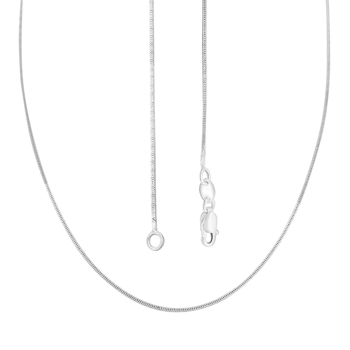 Italian Square Snake Chain Necklace in Sterling Silver 3.40 Grams 18 Inches image number 3