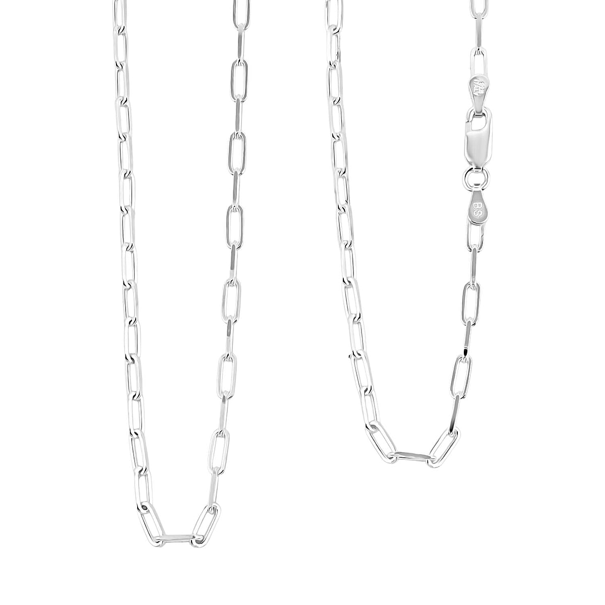 Italian Paper Clip Chain Necklace in Sterling Silver 6.60 Grams 18 Inches image number 0