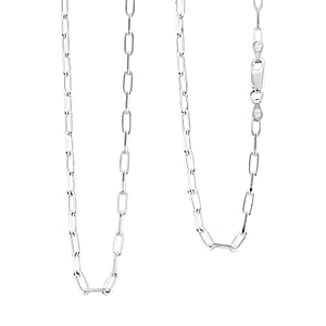 Italian Paper Clip Chain Necklace in Sterling Silver 6.60 Grams 18 Inches