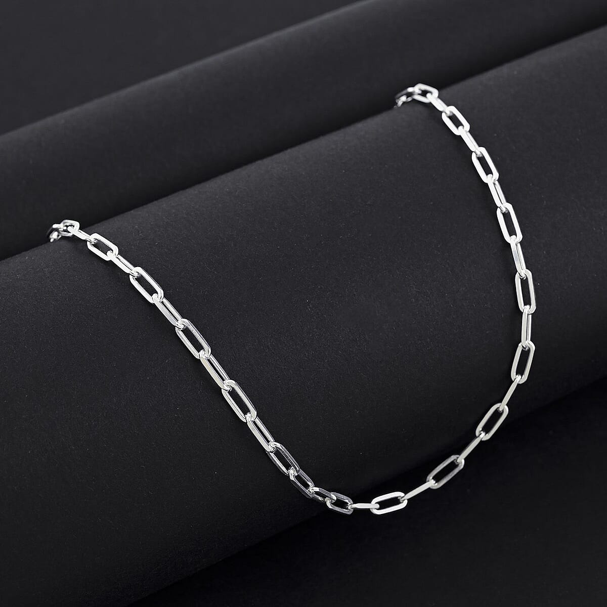 Italian Paper Clip Chain Necklace in Sterling Silver 6.60 Grams 18 Inches image number 1
