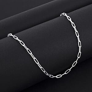 Italian Paper Clip Chain Necklace in Sterling Silver 6.60 Grams 18 Inches
