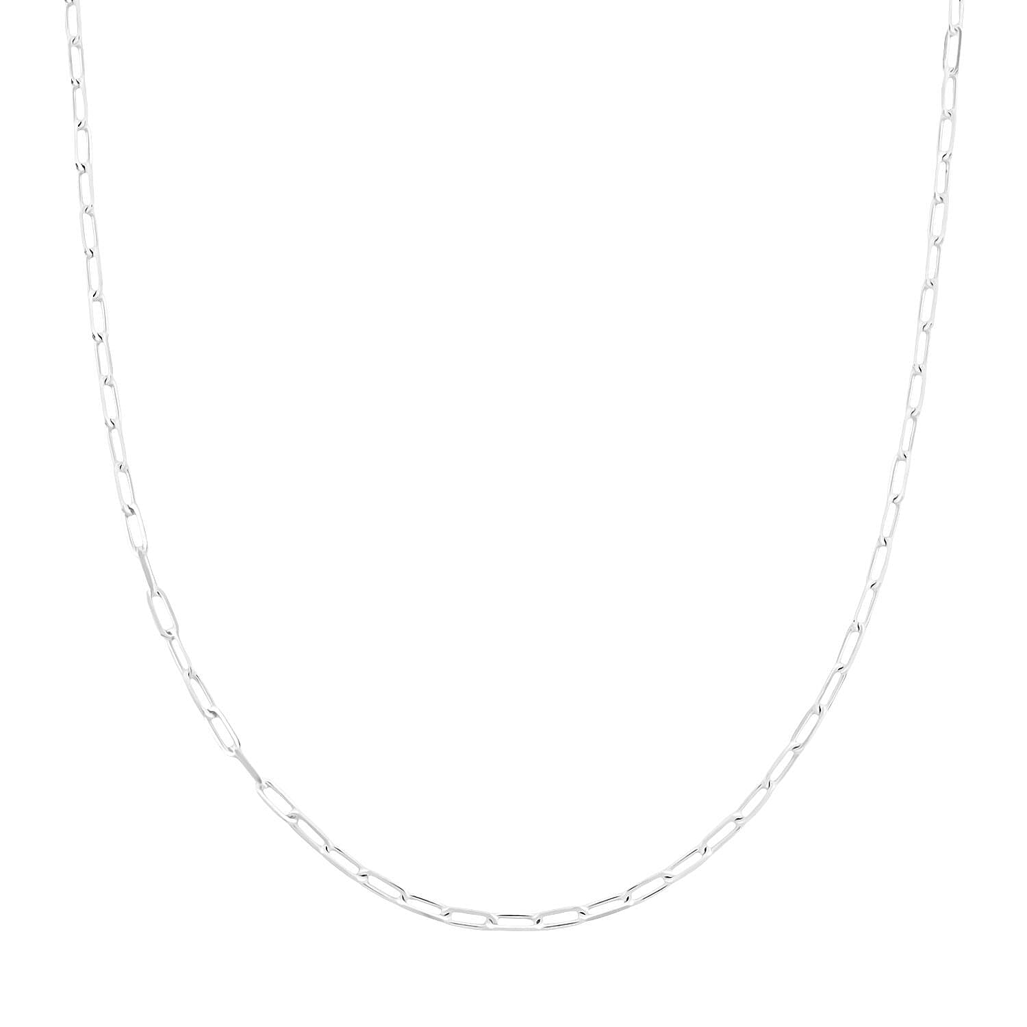 Italian Paper Clip Chain Necklace in Sterling Silver 6.60 Grams 18 Inches