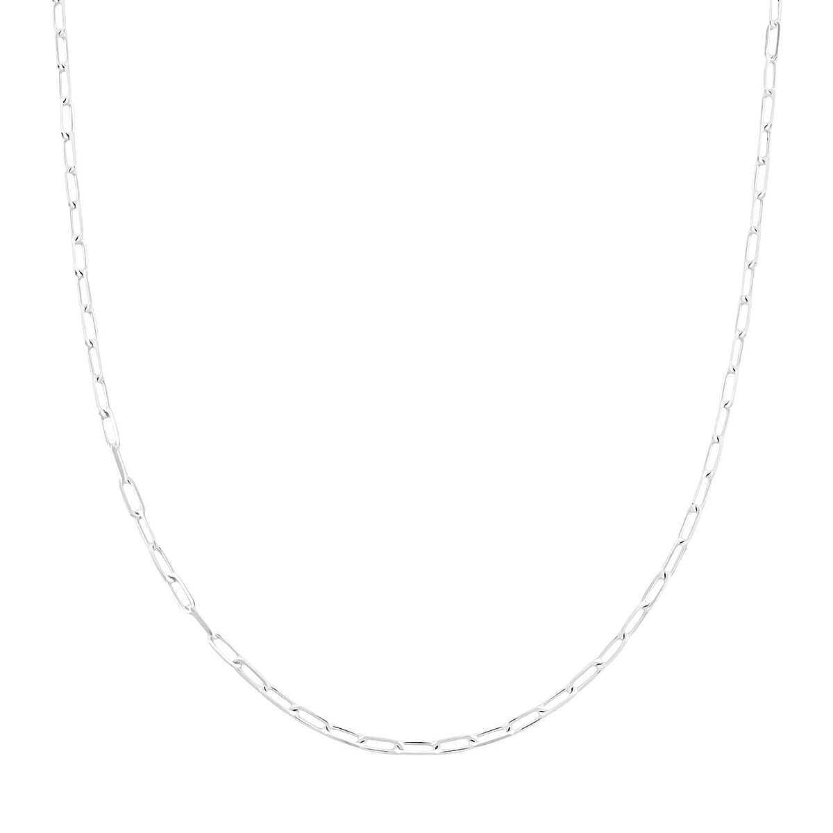 Italian Paper Clip Chain Necklace in Sterling Silver 6.60 Grams 18 Inches image number 3