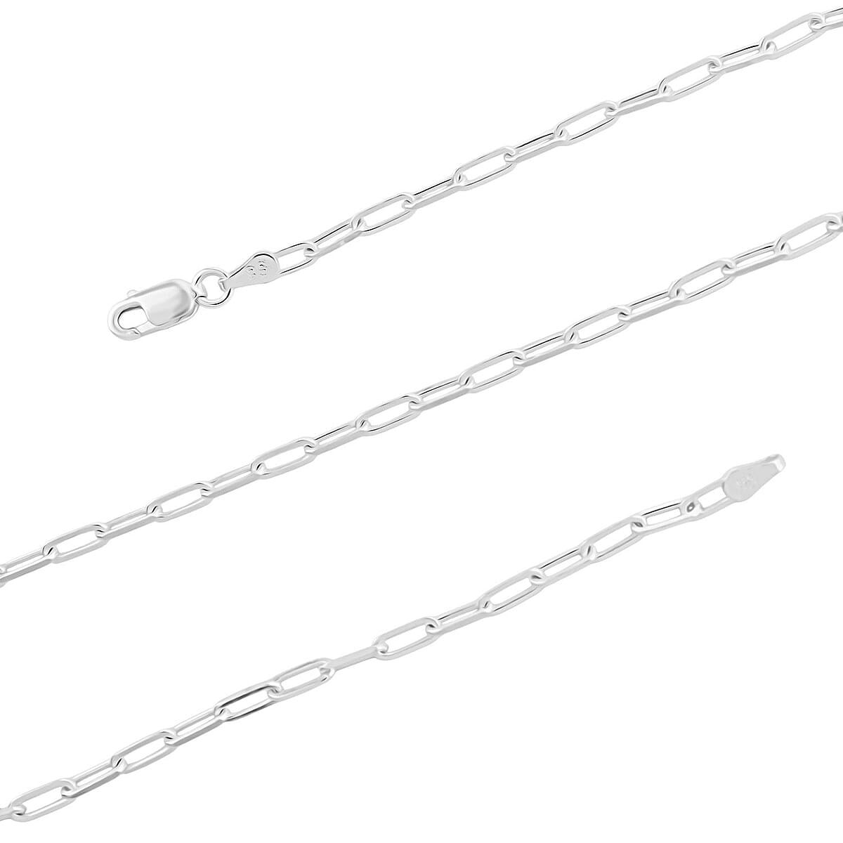 Italian Paper Clip Chain Necklace in Sterling Silver 6.60 Grams 18 Inches image number 5