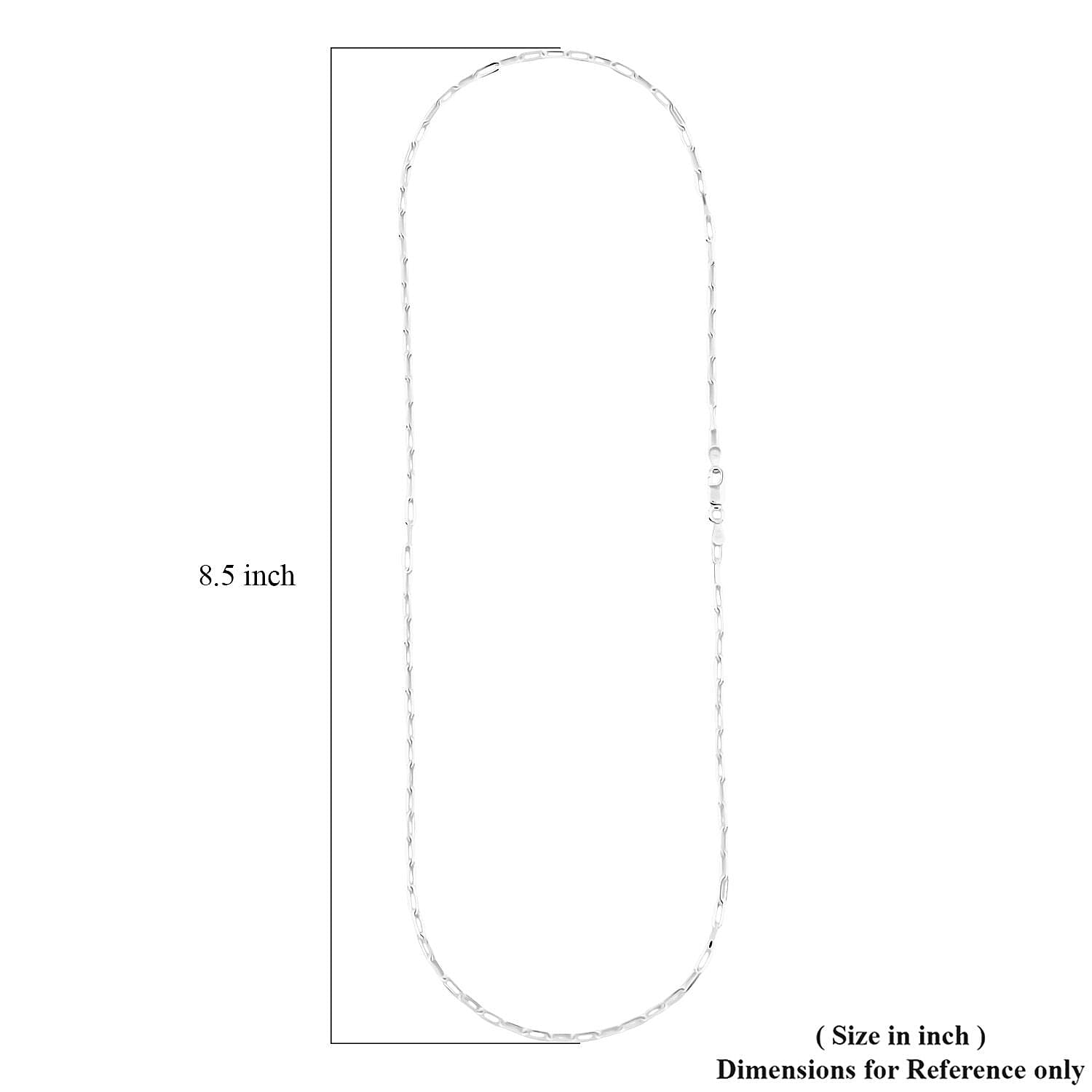Italian Paper Clip Chain Necklace in Sterling Silver 6.60 Grams 18 Inches