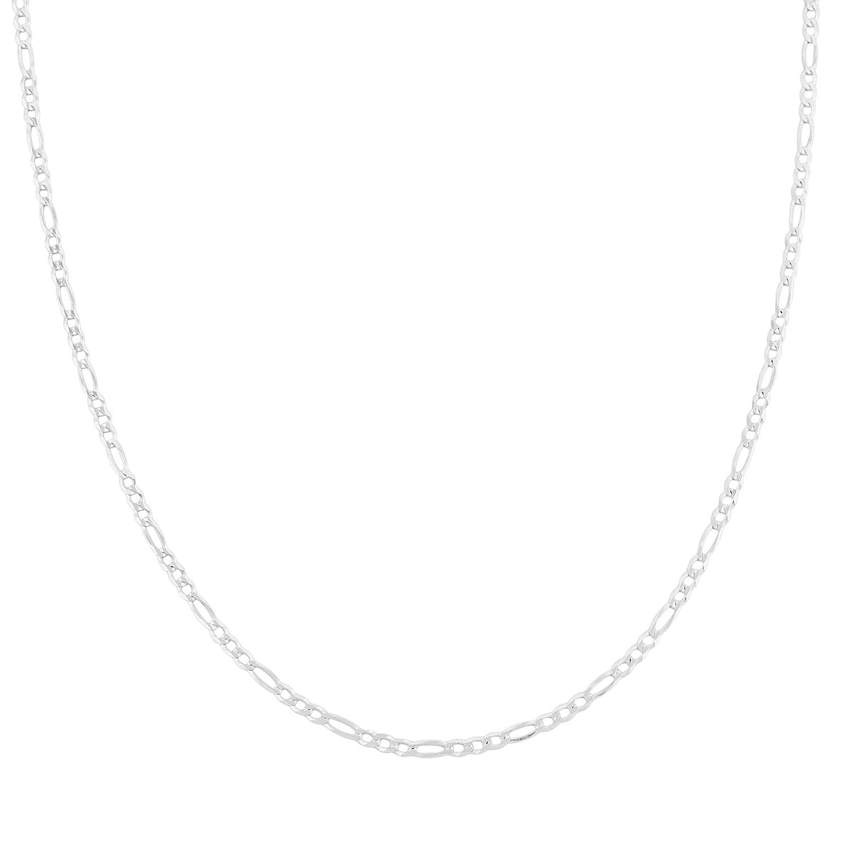 Italian Flat Curb Six Side Diamond-cut Chain Necklace in Sterling Silver 4.70 Grams 18 Inches image number 3