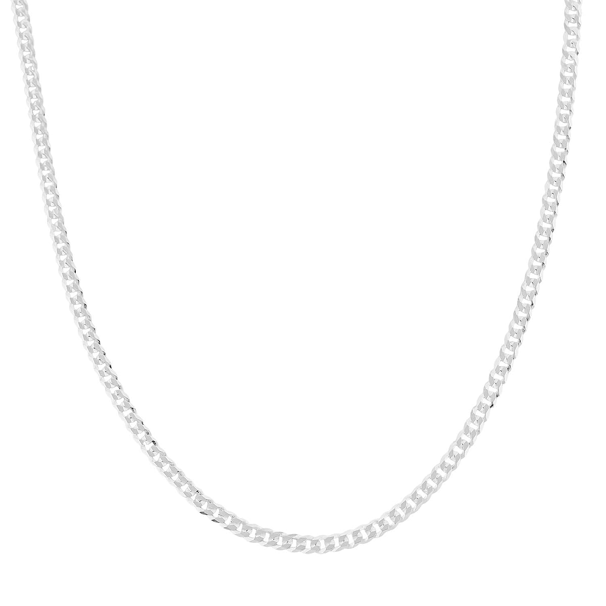 Italian Flat Figaro Chain Necklace in Sterling Silver 5.30 Grams 18 Inches image number 3
