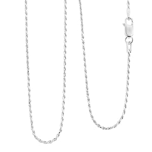 Italian 1.4mm Rope Chain Necklace in Sterling Silver 3.40 Grams 18 Inches