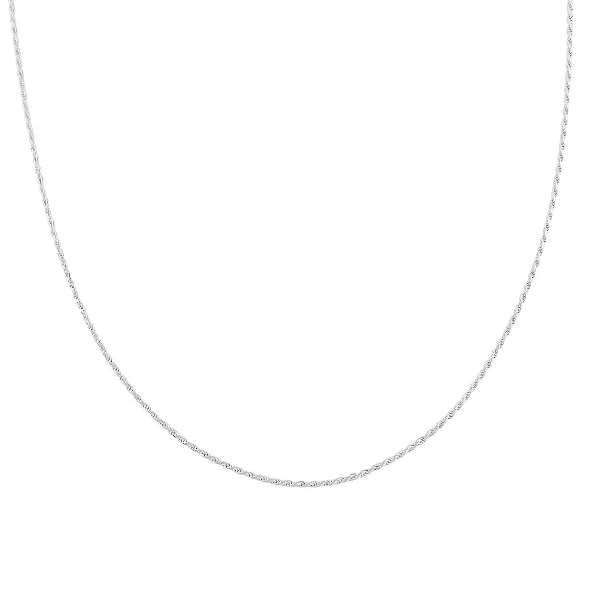 Italian 1.4mm Rope Chain Necklace in Sterling Silver 3.40 Grams 18 Inches image number 3