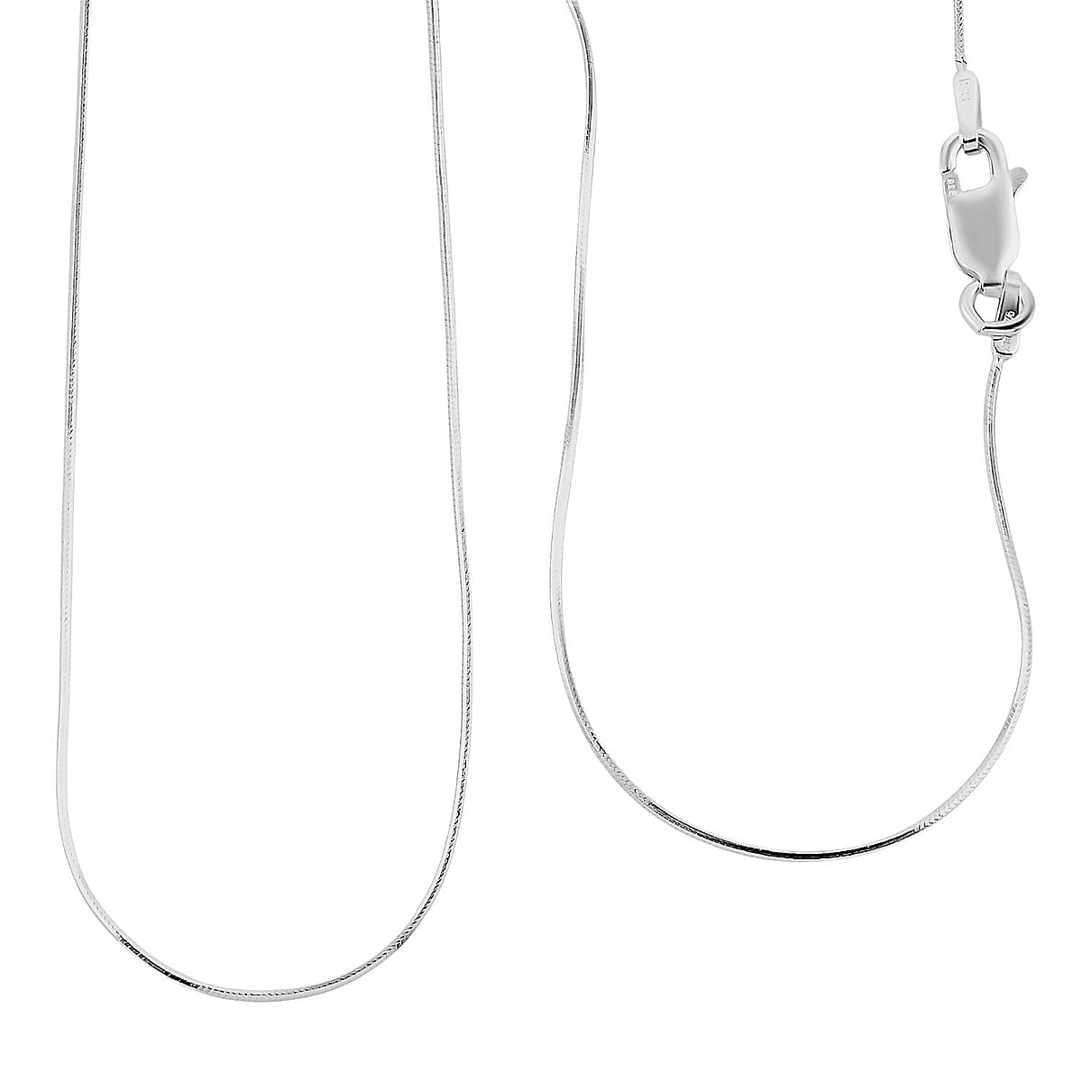 Italian Side Snake Chain Necklace in Sterling Silver 2.20 Grams 18 Inches image number 0