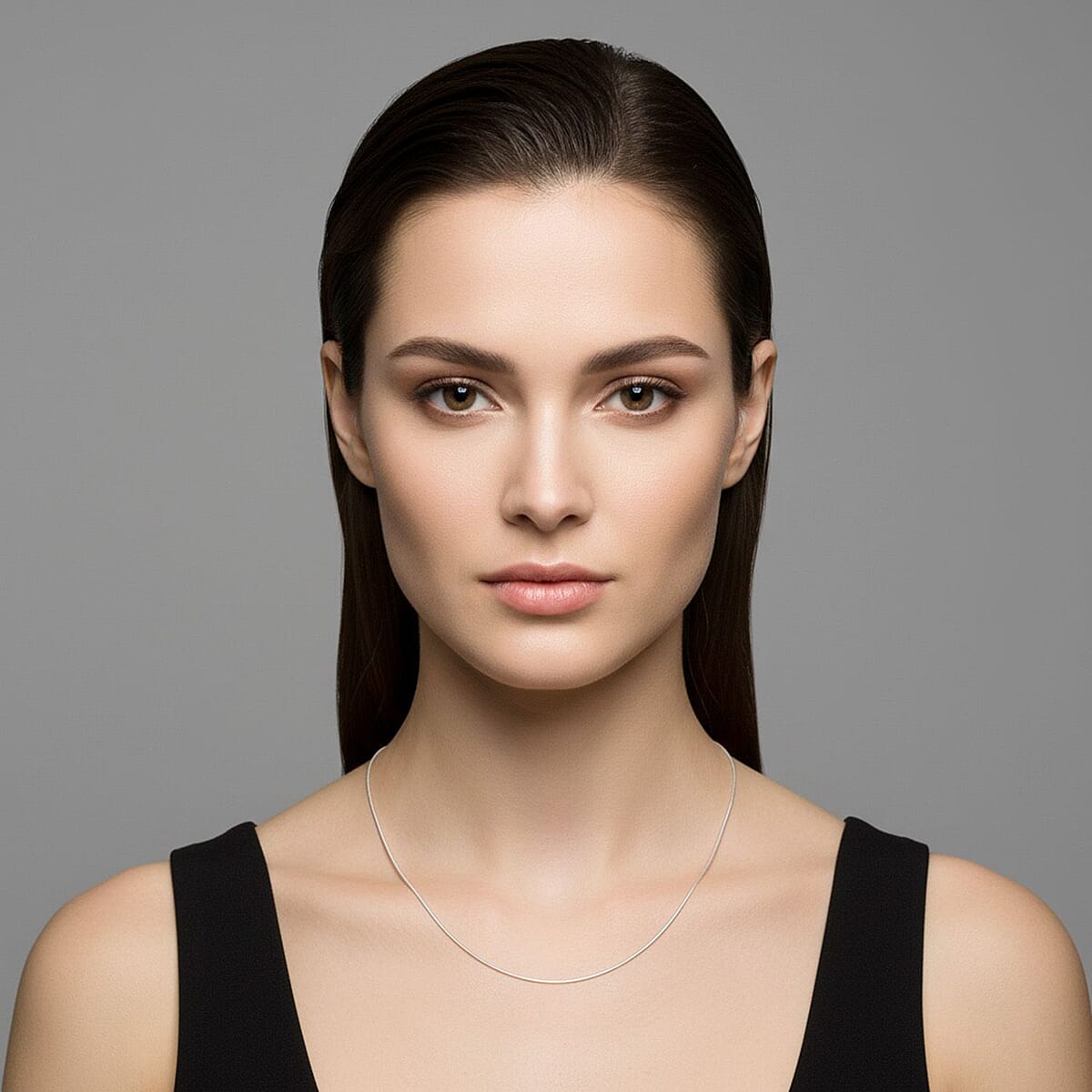 Italian Side Snake Chain Necklace in Sterling Silver 2.20 Grams 18 Inches image number 2