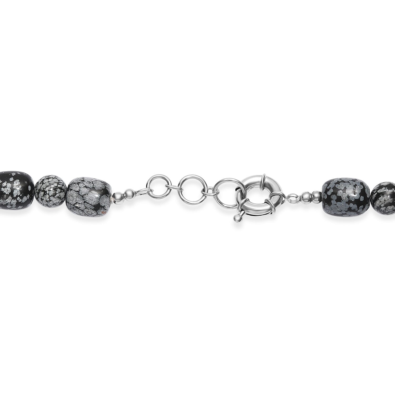 EverTrue SnowFlake Obsidian 417.00 ctw Beaded Necklace in Platinum Over 20 Inches